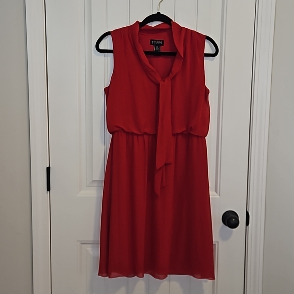 Red Dress With Necktie Size 10